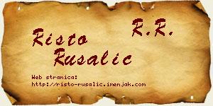 Risto Rusalić vizit kartica